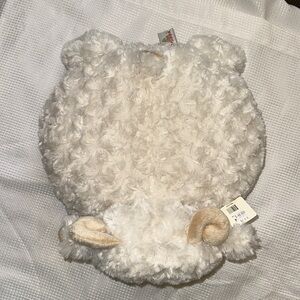 NWT UNIPAK ROUNDY PALS PILLOW CUSHION ROUND PLUSHY LAMB 16”x16” IVORY NEW